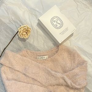 Fluffy pink sweater perfect for winter!